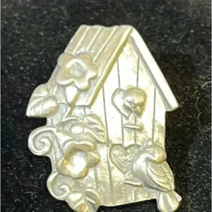 Lindsay Claire Designs Fine Pewter Birdhouse Lapel Pin / Brooch